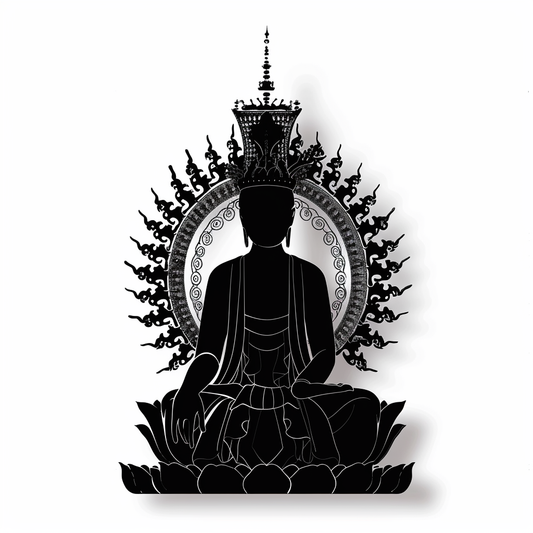 Buddha cartoon majestic Expressive surreal Vinyl Decal Sticker for Car, Laptop, Tumbler and more # F017027