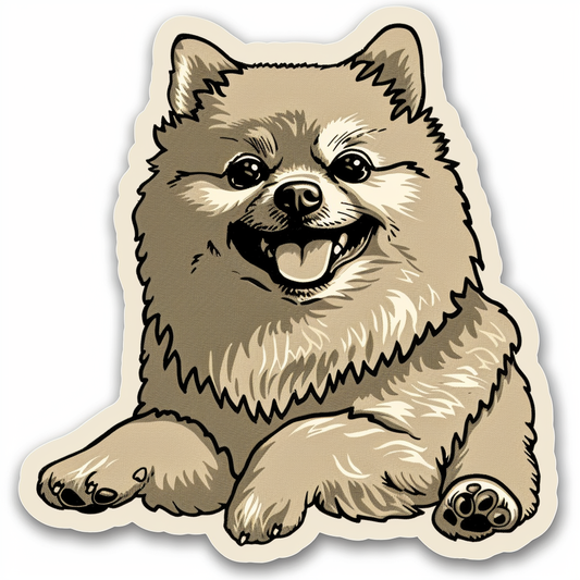 Sticker of a Pomeranian Dog majestic Expressive surreal Vinyl Decal Sticker for Car, Laptop, Tumbler and more # F013810