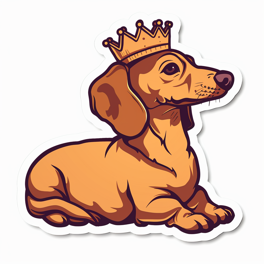 Dachshund Dog crowned Vinyl Decal Sticker for Car, Laptop, Tumbler and more # F013204