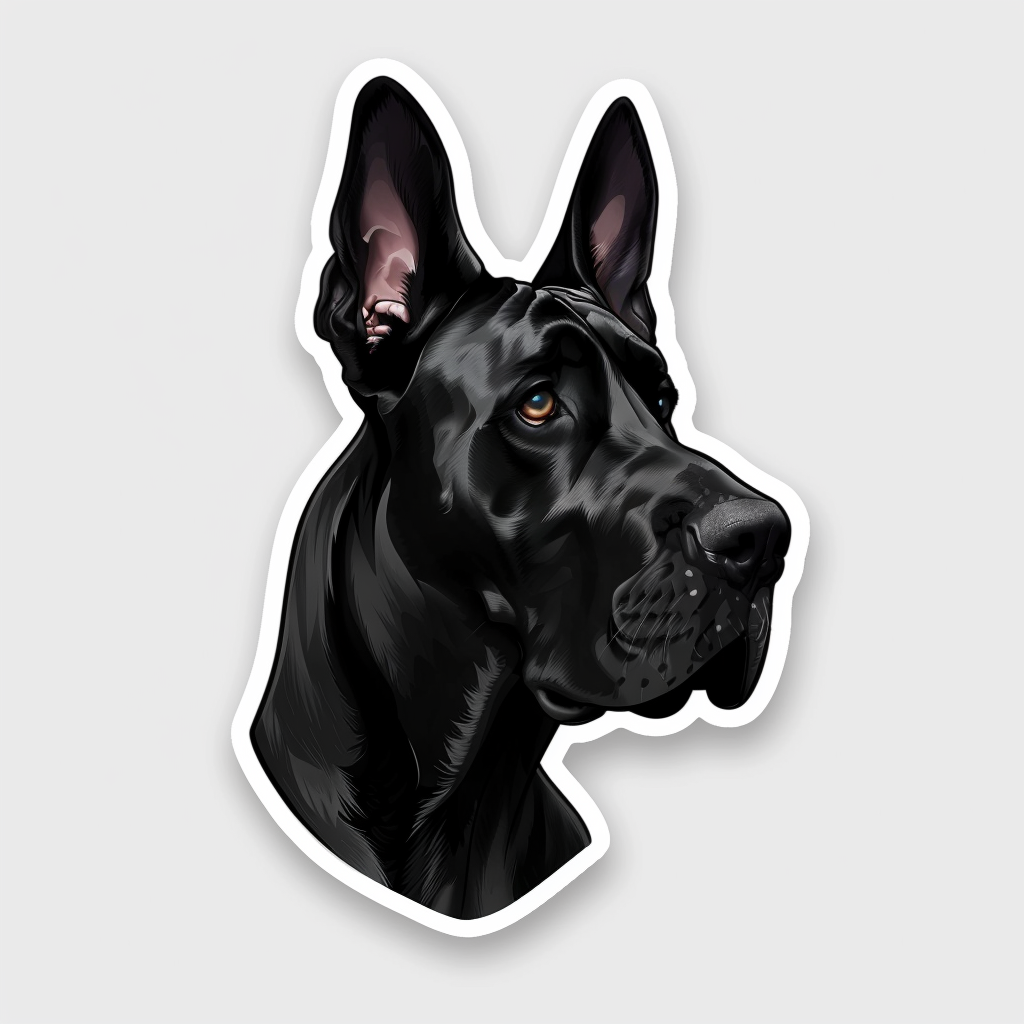 Great Dane Dog Expressive surreal Vinyl Decal Sticker for Car, Laptop, Tumbler and more # F022846