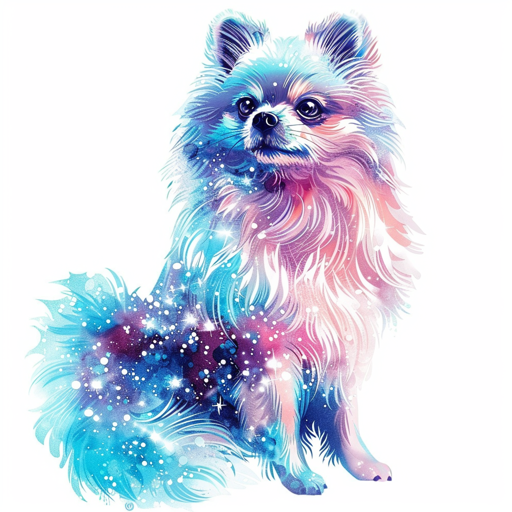 Sticker of a Pomeranian Dog galaxy majestic Expressive surreal Vinyl Decal Sticker for Car, Laptop, Tumbler and more # F013927