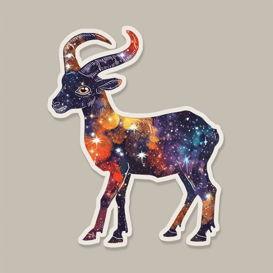 Goat majestic Expressive surreal Vinyl Decal Sticker for Car, Laptop, Tumbler and more # F020665-4" x 4"
