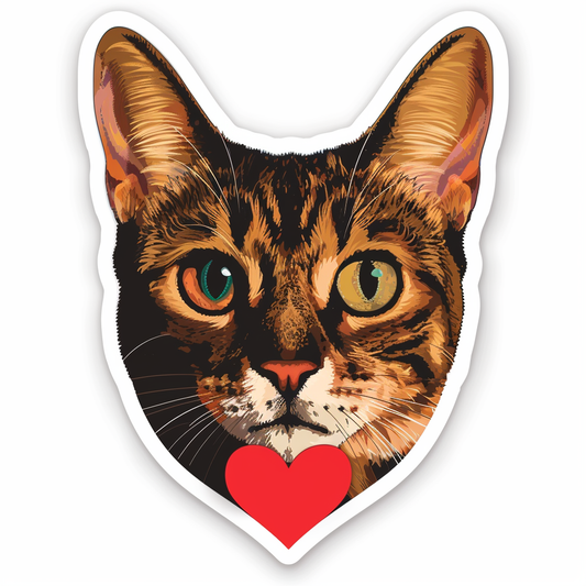 Abyssinian Cat astronaut majestic Expressive surreal Vinyl Decal Sticker for Car, Laptop, Tumbler and more # F021264-4" x 4"