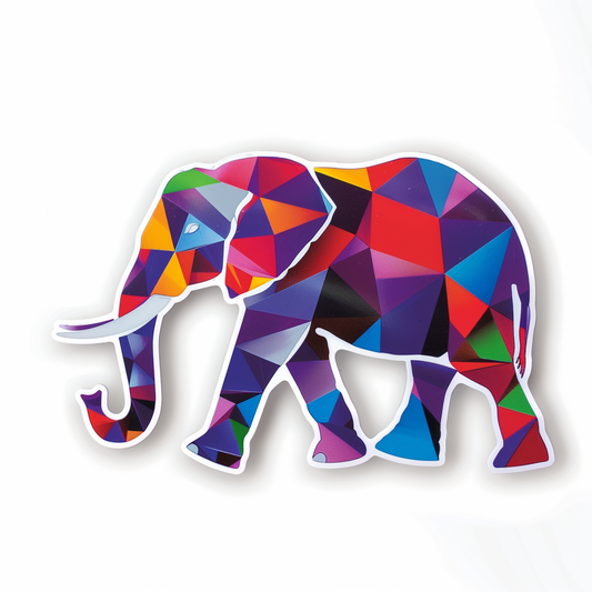 Elephant Expressive surreal Vinyl Decal Sticker for Car, Laptop, Tumbler and more # F022246-4" x 4"