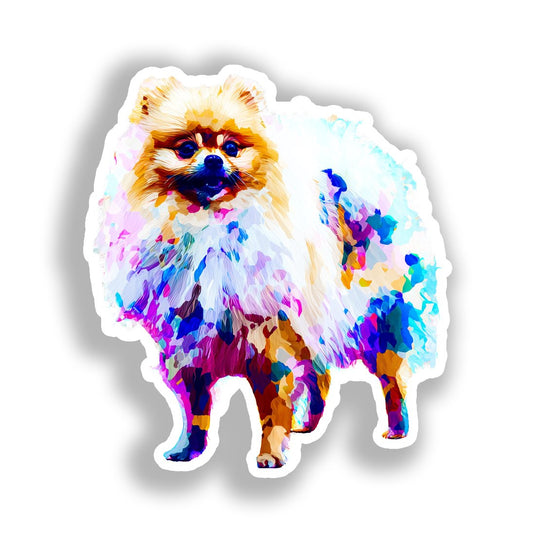 Pomeranian Dog Vinyl Decal Sticker for Car, Laptop, Tumbler and more # A017399-4" x 4"