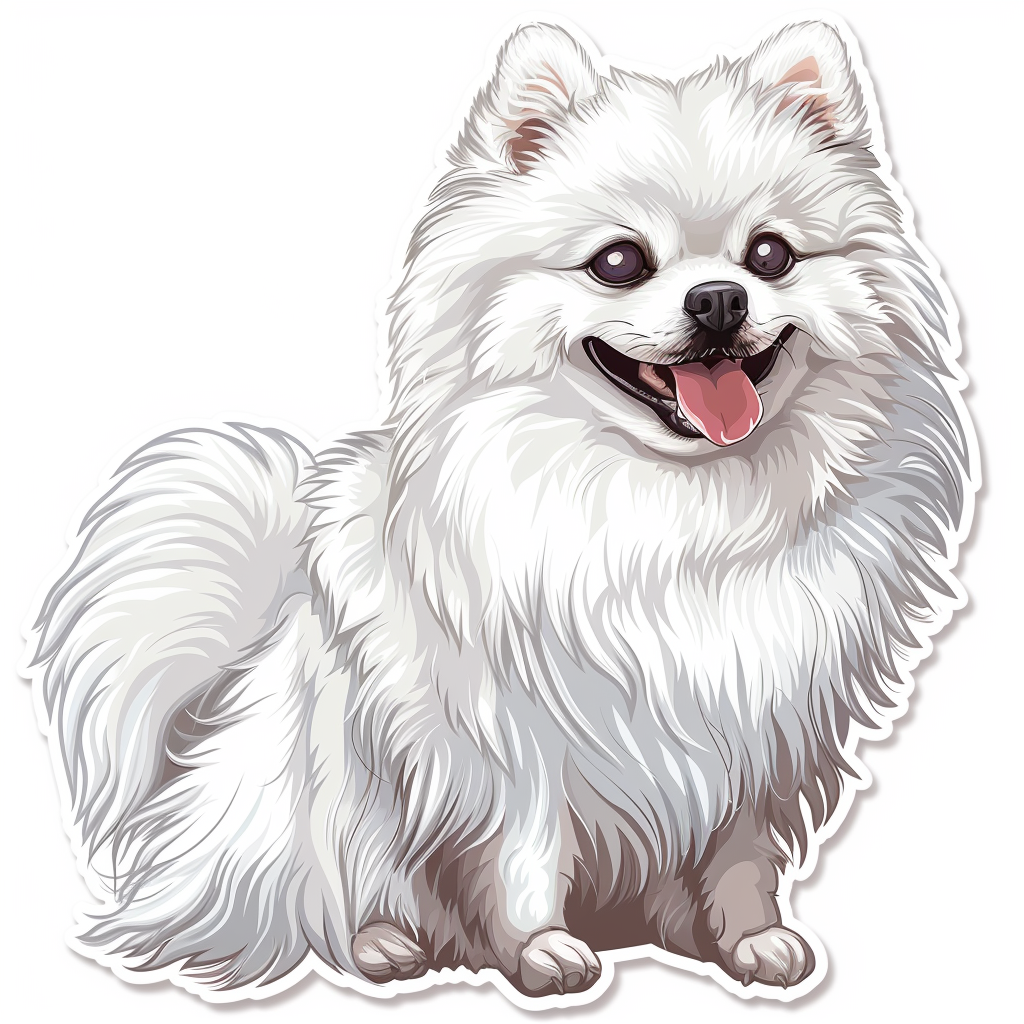 Sticker of a Pomeranian Dog majestic Expressive surreal Vinyl Decal Sticker for Car, Laptop, Tumbler and more # F013820
