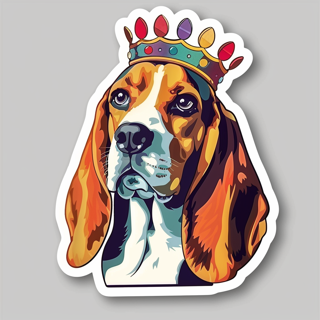 Beagle dog crowned Vinyl Decal Sticker for Car, Laptop, Tumbler and more # F011938