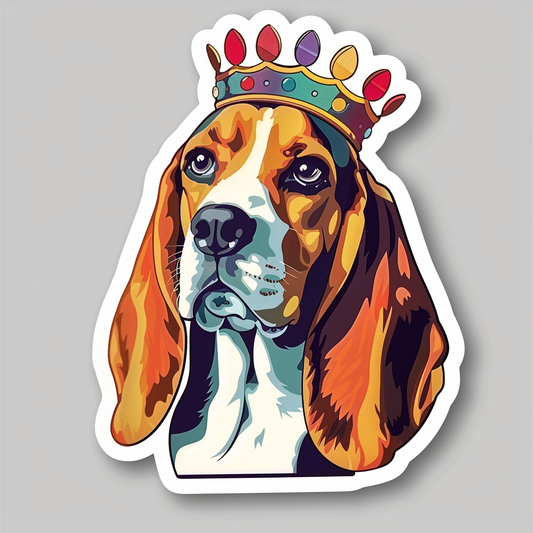 Beagle dog crowned Vinyl Decal Sticker for Car, Laptop, Tumbler and more # F011938