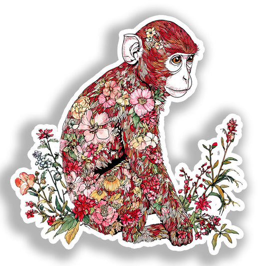 Monkey Vinyl Decal Sticker for Car, Laptop, Tumbler and more # A019055-4" x 4"