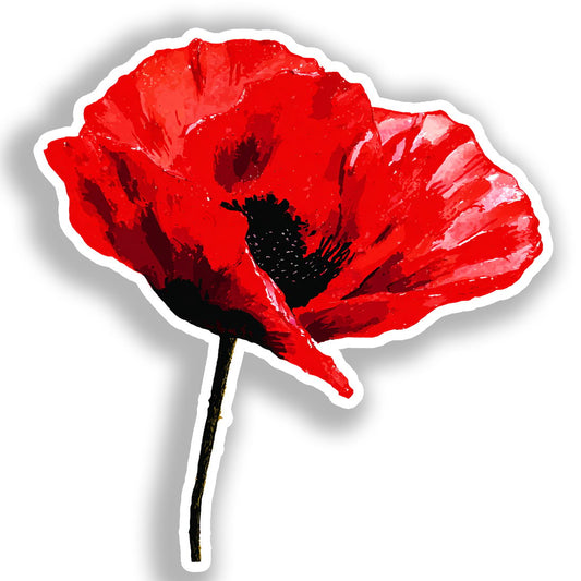 Poppy Flower Vinyl Decal Sticker for Car, Laptop, Tumbler and more # A019296-4" x 4"
