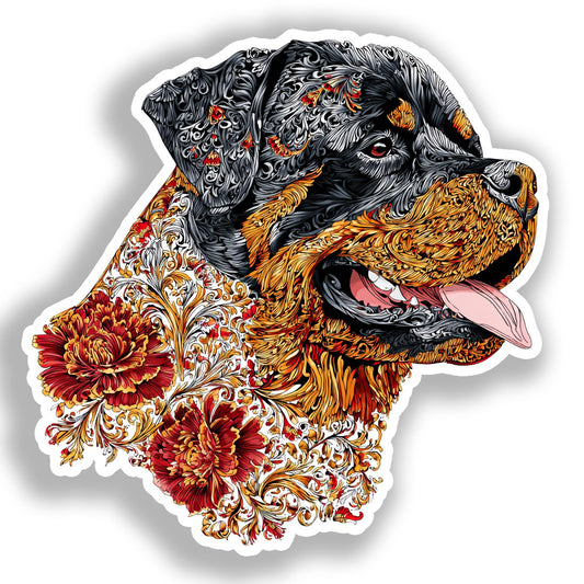 Rottweiler Dog Vinyl Decal Sticker for Car, Laptop, Tumbler and more # A018182-4" x 4"