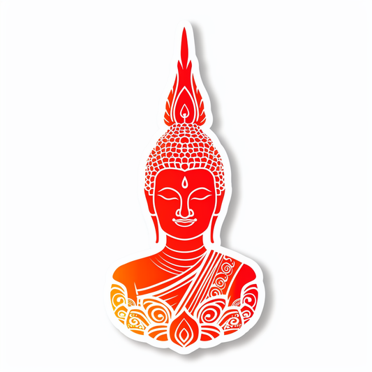 Buddha cartoon majestic Expressive surreal Vinyl Decal Sticker for Car, Laptop, Tumbler and more # F017043
