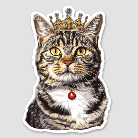 American Shorthair Cat majestic Expressive surreal Vinyl Decal Sticker for Car, Laptop, Tumbler and more # F019849-4" x 4"
