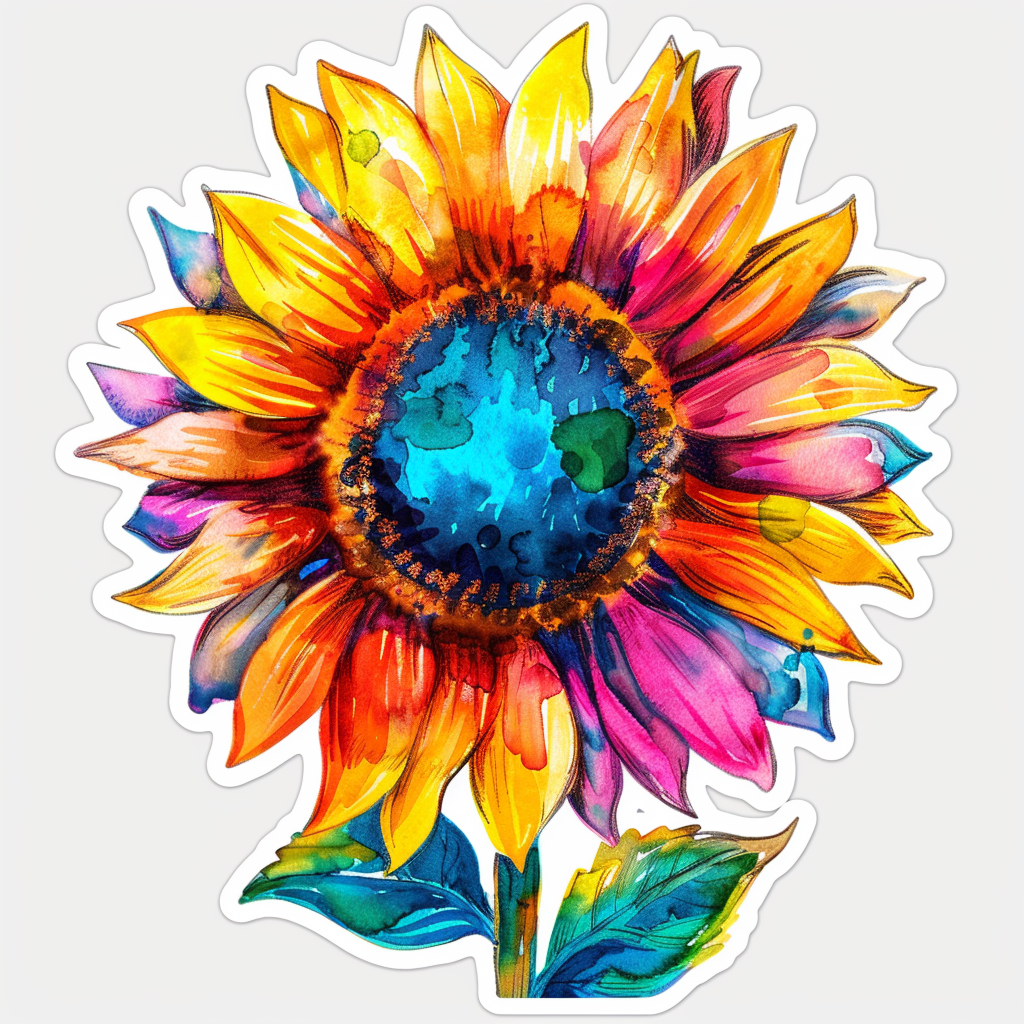 Vinyl Sunflower  Vinyl Decal Sticker for Car, Laptop, Tumbler and more # F023347