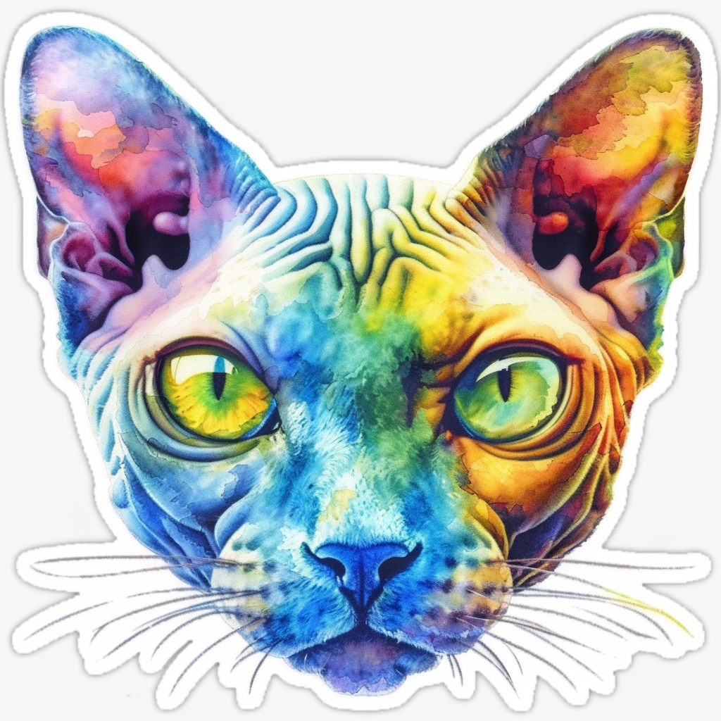 Sphynx Cat Vinyl Decal Sticker for Car, Laptop, Tumbler and more # F010001