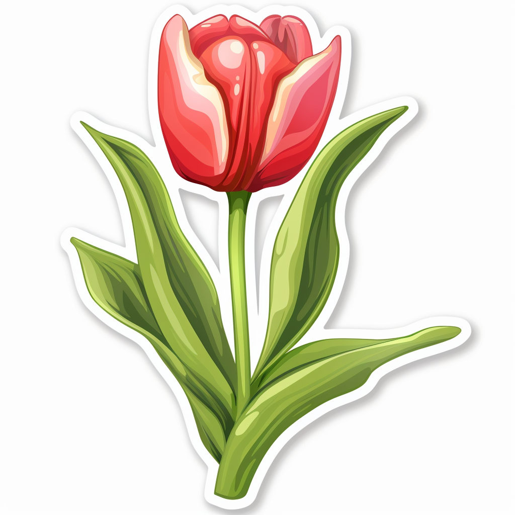 Sticker of a Tulip flower Vinyl Decal Sticker for Car, Laptop, Tumbler and more # F023412