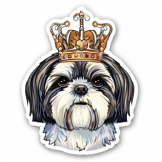 Adorable Shih Tzu Dog Expressive surreal Vinyl Decal Sticker for Car, Laptop, Tumbler and more # F018424