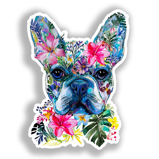 French Bulldog Dog Vinyl Decal Sticker for Car, Laptop, Tumbler and more # A019636-4" x 4"