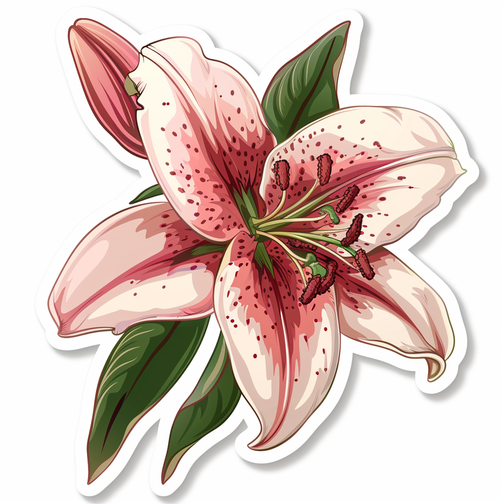 Lily flower majestic Expressive surreal Vinyl Decal Sticker for Car, Laptop, Tumbler and more # F023190