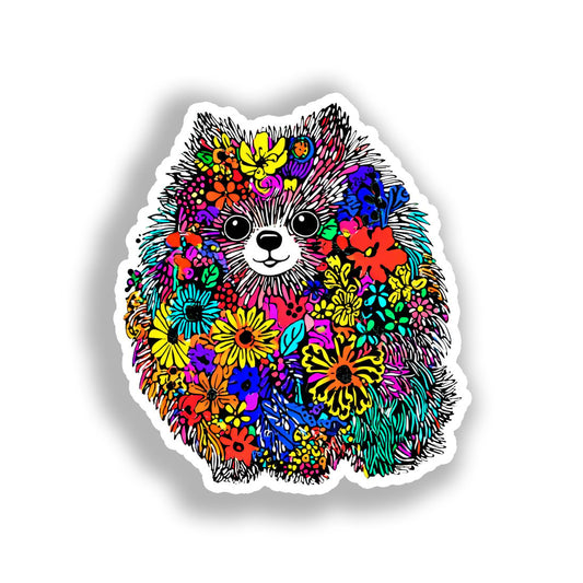 Pomeranian Dog Vinyl Decal Sticker for Car, Laptop, Tumbler and more # A017264-4" x 4"