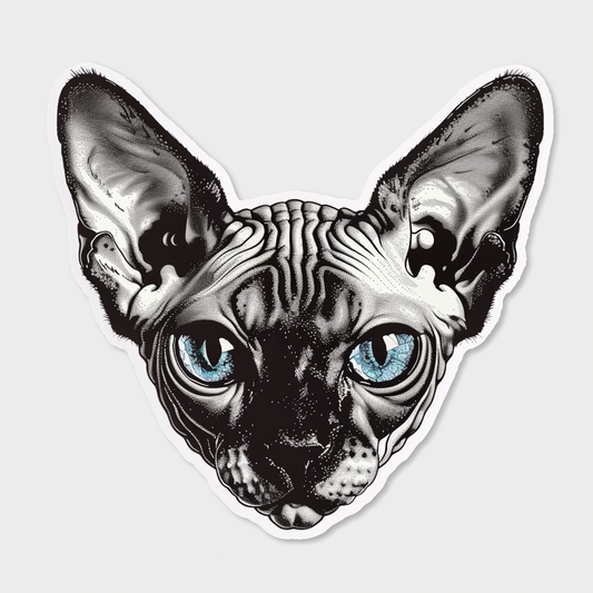 Sphynx Cat Vinyl Decal Sticker for Car, Laptop, Tumbler and more # F010015