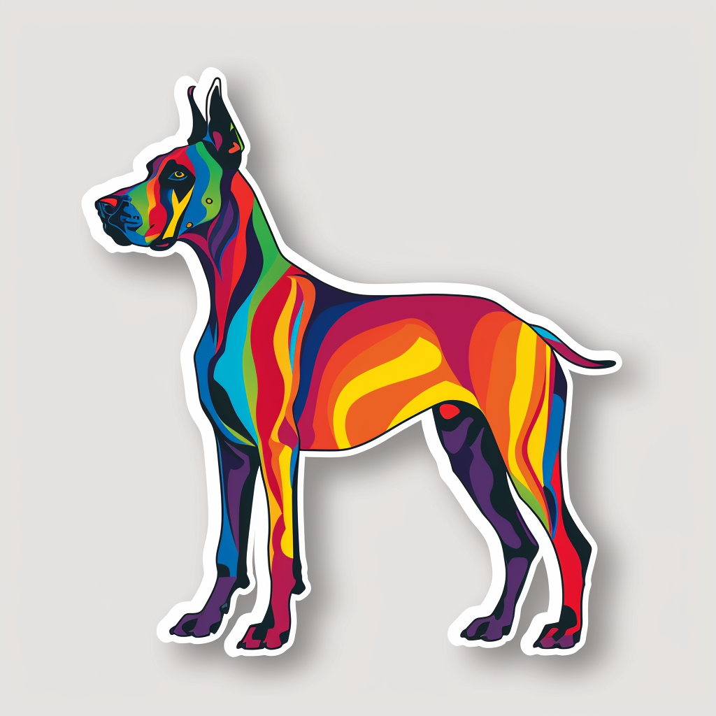 Great Dane Dog Expressive surreal Vinyl Decal Sticker for Car, Laptop, Tumbler and more # F022747