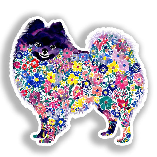 Pomeranian Dog Vinyl Decal Sticker for Car, Laptop, Tumbler and more # A017501-4" x 4"