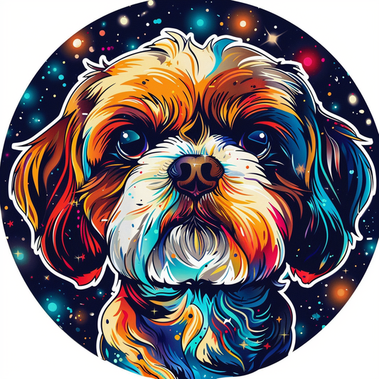 Adorable Shih Tzu Dog Expressive surreal Vinyl Decal Sticker for Car, Laptop, Tumbler and more # F018243