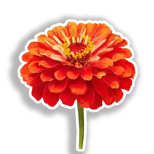 Zinnia Flower Vinyl Decal Sticker for Car, Laptop, Tumbler and more # A019067-4" x 4"