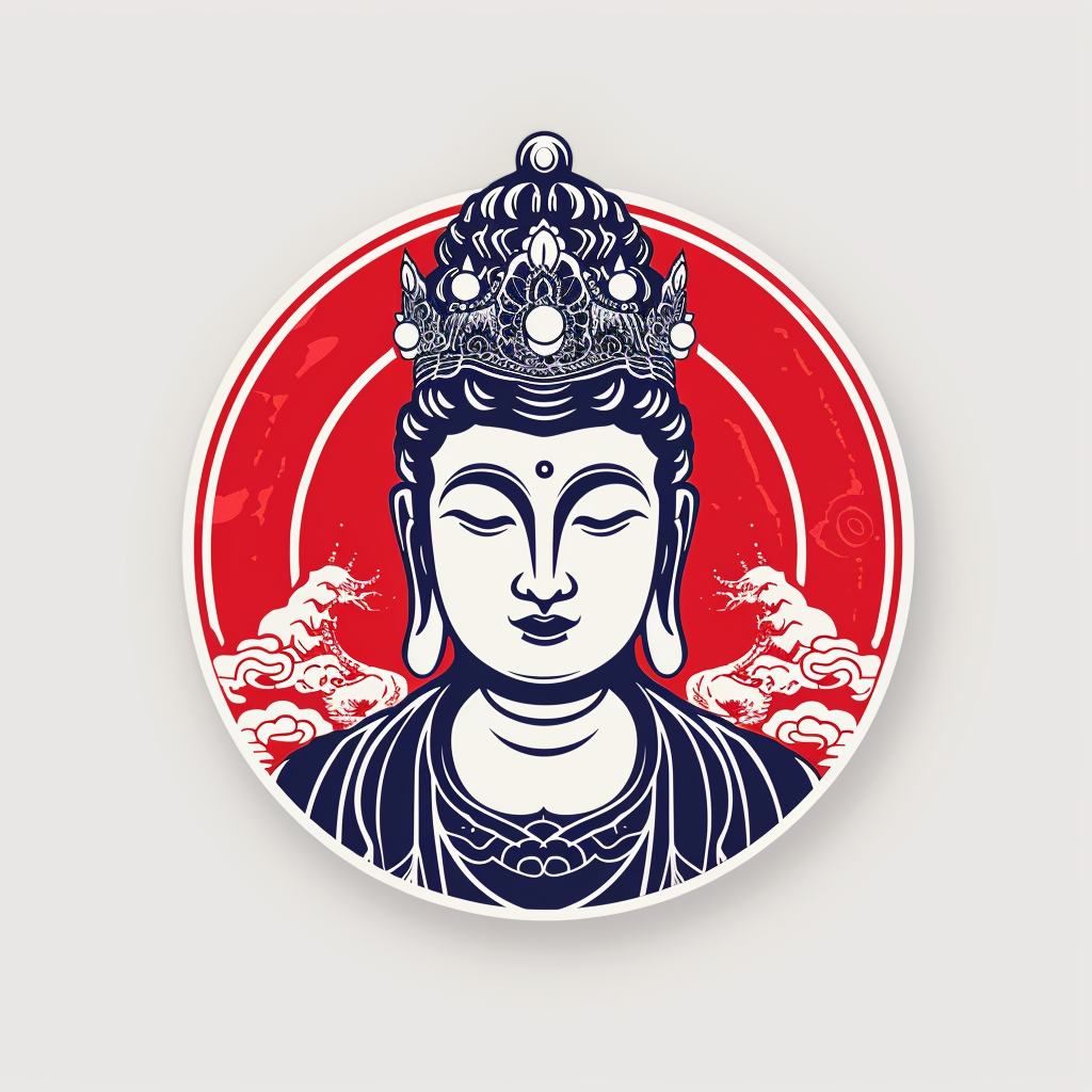 Buddha cartoon majestic Expressive surreal Vinyl Decal Sticker for Car, Laptop, Tumbler and more # F017012