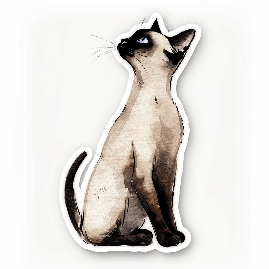Siamese cat Vinyl Decal Sticker for Car, Laptop, Tumbler and more # F08011