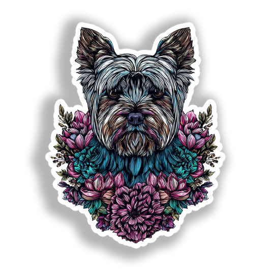 Yorkshire Terrier Dog Vinyl Decal Sticker for Car, Laptop, Tumbler and more # A017224-4" x 4"