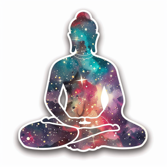 Buddha galaxy majestic Expressive surreal Vinyl Decal Sticker for Car, Laptop, Tumbler and more # F017076