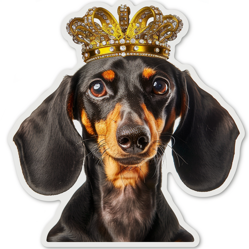 Dachshund Dog crowned Vinyl Decal Sticker for Car, Laptop, Tumbler and more # F013131