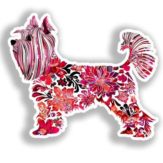 Yorkshire Terrier Dog Vinyl Decal Sticker for Car, Laptop, Tumbler and more # A017154-4" x 4"