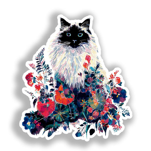 Birman Cat Vinyl Decal Sticker for Car, Laptop, Tumbler and more # A019021-4" x 4"