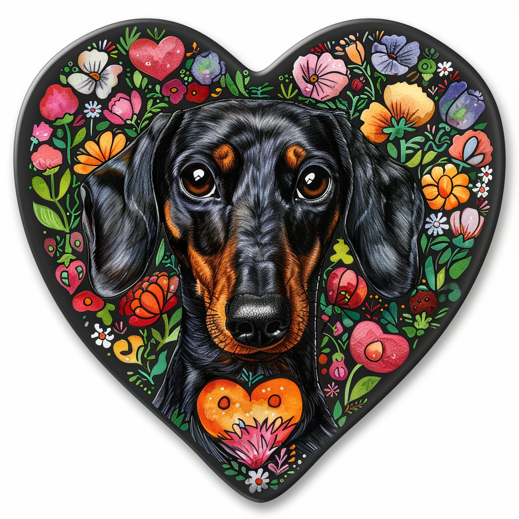 Dachshund Dog Heartcore Vinyl Decal Sticker for Car, Laptop, Tumbler and more # F012799