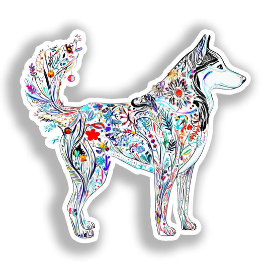 Siberian Husky Dog Vinyl Decal Sticker for Car, Laptop, Tumbler and more # A019156-4" x 4"