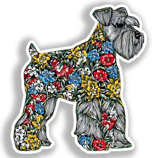 Miniature Schnauzer Dog Vinyl Decal Sticker for Car, Laptop, Tumbler and more # A019277-4" x 4"