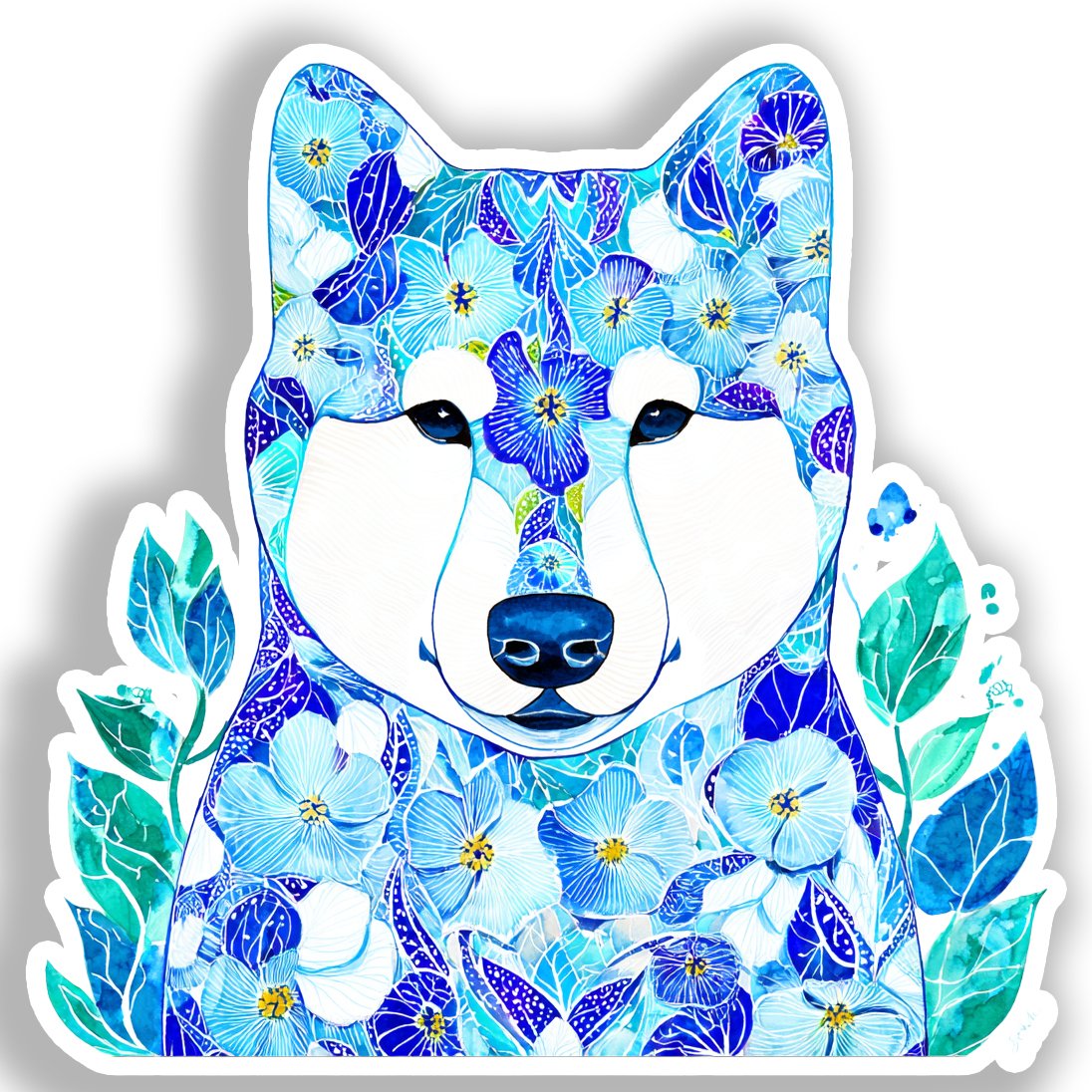 Akita Dog Vinyl Decal Sticker for Car, Laptop, Tumbler and more # A018814-4" x 4"