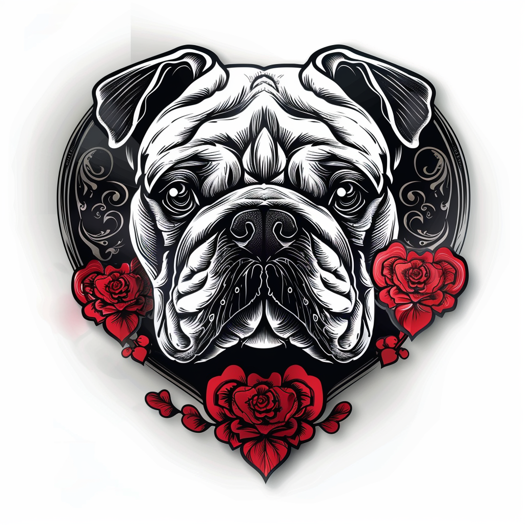 Bulldog Dog majestic Expressive surreal Vinyl Decal Sticker for Car, Laptop, Tumbler and more # F017689
