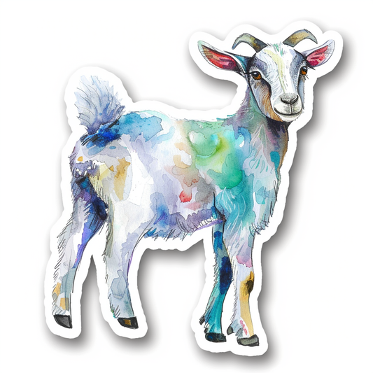Goat majestic Expressive surreal Vinyl Decal Sticker for Car, Laptop, Tumbler and more # F020443-4" x 4"