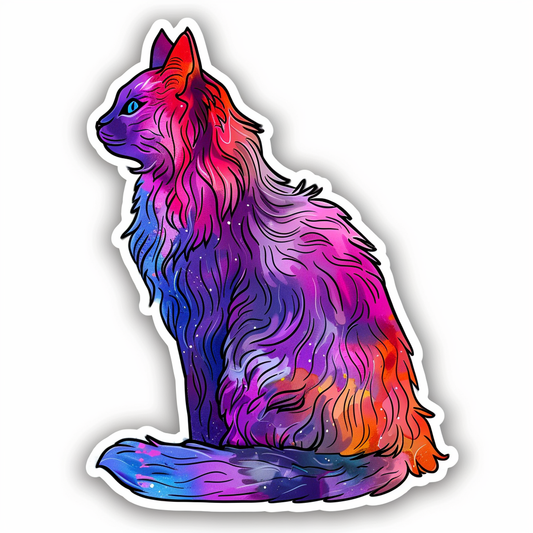 Adorable Turkish Angora Cat  Vinyl Decal Sticker for Car, Laptop, Tumbler and more # F020810-4" x 4"