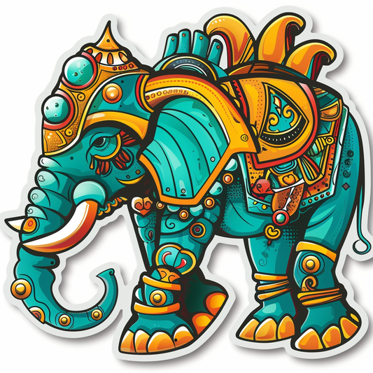 Elephant Expressive surreal Vinyl Decal Sticker for Car, Laptop, Tumbler and more # F022265-4" x 4"