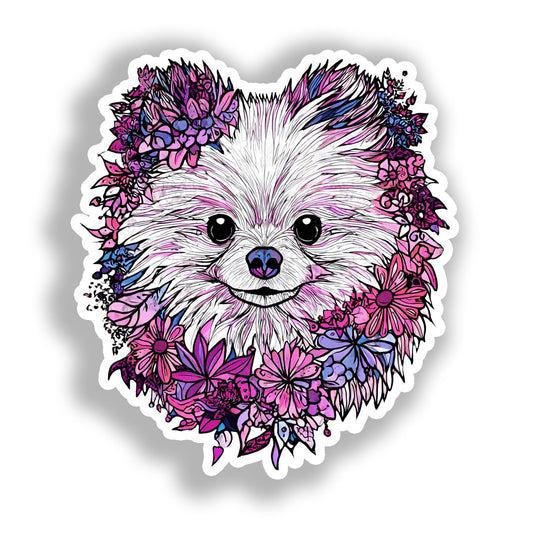Pomeranian Dog Vinyl Decal Sticker for Car, Laptop, Tumbler and more # A017378-4" x 4"