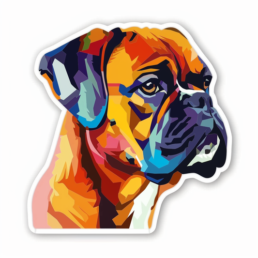 Boxer DogWhite  Vinyl Decal Sticker for Car, Laptop, Tumbler and more # F07502