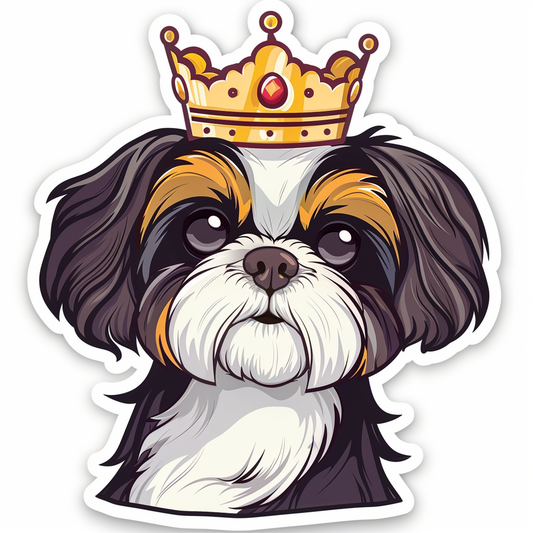 Adorable Shih Tzu Dog Expressive surreal Vinyl Decal Sticker for Car, Laptop, Tumbler and more # F018398