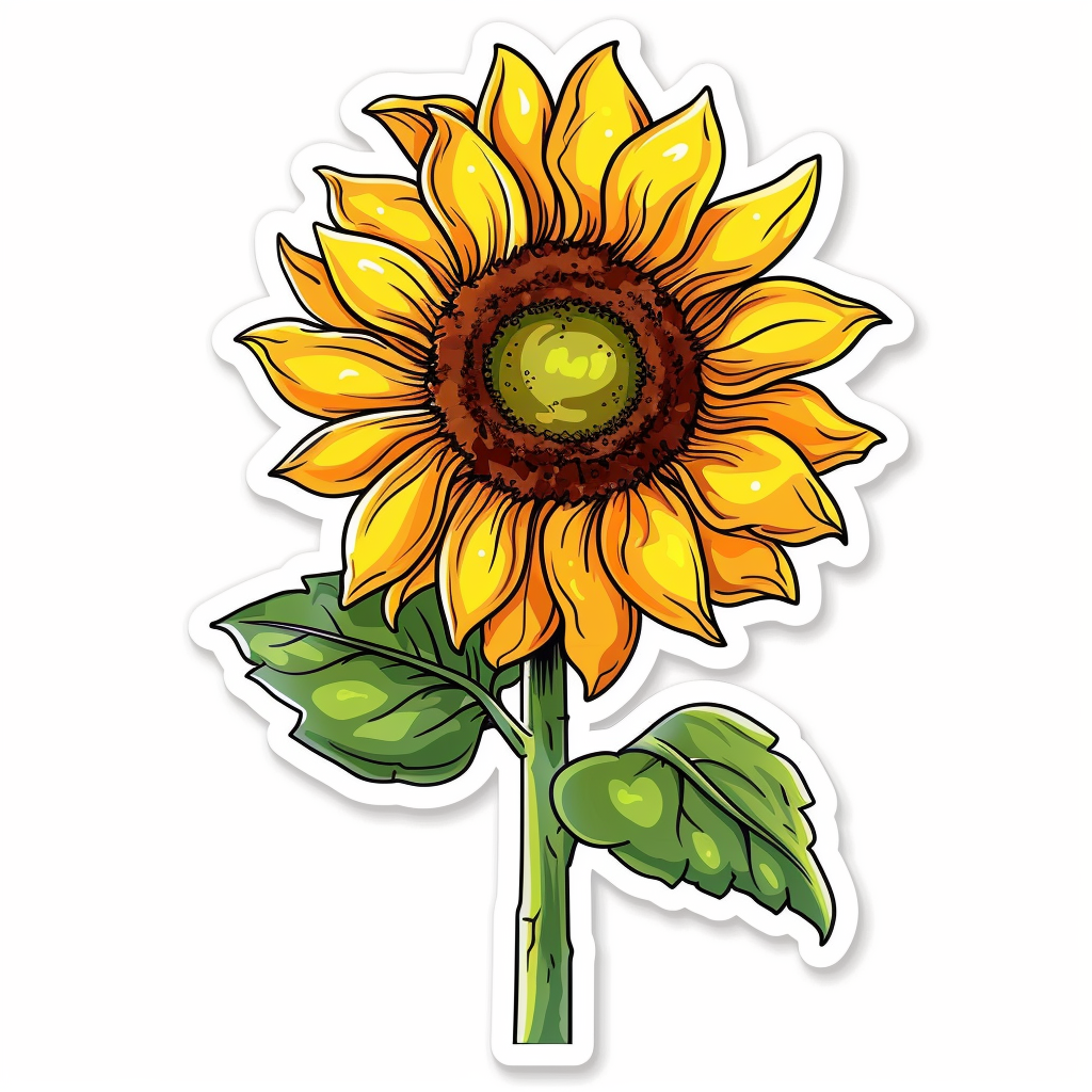 Sunflower flower majestic Expressive surreal Vinyl Decal Sticker for Car, Laptop, Tumbler and more # F023155