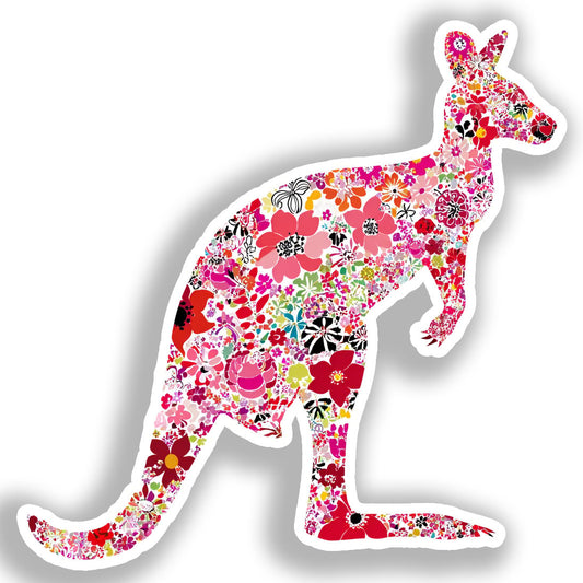 Kangaroo Vinyl Decal Sticker for Car, Laptop, Tumbler and more # A018497-4" x 4"