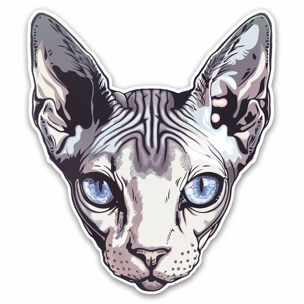 Sphynx Cat Vinyl Decal Sticker for Car, Laptop, Tumbler and more # F09971